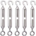 Lot de 5 m6 tendeur cable inox 6mm tendeur cloture crochet tendeur 304 en acier inoxydable r�glable tendeur ...
