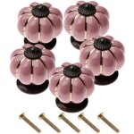 Lot de 5 poignes de meubles en forme de citrouille vintage boutons en cramique pour armoire commode ...