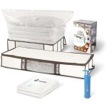 Vounot lot de 5 housses de rangement sous vide sous lit - 2 housses, 2 sacs, 1 pompe - pour duvet couettes ...