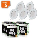 Lampesecoenergie ? lot de 5 spots led encastrables fixes gu10 ? 5w blanc chaud ? installation facile ...