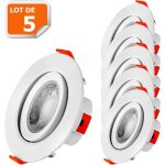 Lampesecoenergie ? lot de 5 spots led encastrables 5w blanc neutre ? transformateur int�gr� ? 4000k ? ...