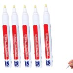 Lot de 5 stylos de calfeutrage blancs et imperm�ables, pour carrelage, r�paration de joints de carrelage, ...