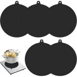 Lot de 5 tapis en silicone noir, plaque induction, tapis de cuisini�re � induction, 22cm tapis de protection, ...