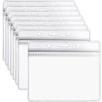 Lot de 50 badges en plastique porte - cartes d'identit� �tiquettes de protection transparent pour carte ...