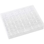 Lot de 50 bobines de machine � coudre (?20, 4 x 11, 4 mm) bobines en plastique avec bo�te de rangement ...
