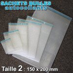 Lot de 50 sachets bulles d'air 150x200 mm avec rabat adh�sif