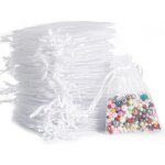 Lot de 50 sachets en organza blanc 7 x 9 cm pochette cadeau en organza pochette � bijoux de mariage de ...