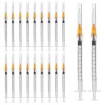 Lot de 50 seringues de 1 ml avec aiguille 25 g (1 pouce), fournitures de laboratoire, embout luer lock, ...