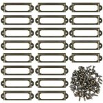 Lot de 50 supports d'�tiquettes en m�tal pour meubles, tiroirs, armoires, cartes, plaques nominatives, ...