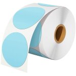Vurahome - lot de 500 �tiquettes thermiques rondes bleues, �tiquettes adh�sives rondes de 2 x 2 pouces, ...