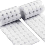Lot de 500 paires de pastilles auto - adh�sives velcro 10mm (blanc) - rondelles adh�sives pour fixation ...