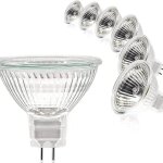 Lot de 6 ampoules spot mr16 - 12 v 50 w - dimmables - culot gu5. 3 - blanc chaud 2700 k