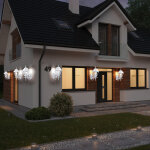 Lot de 6 appliques murales led alu lanternes style campagnard éclairage extérieur lampes de jardin blanches ... Lot de 6 appliques murales led alu lanternes style campagnard éclairage extérieur lampes de jardin blanches ...
