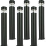 Lot de 6 bornes solaires balma � d�tecteur de mouvement - blanc chaud