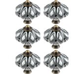 Lot de 6 boutons d'armoire en c�ramique, boutons de tiroir chics, poign�es d'armoire de cuisine en forme ...
