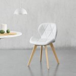 Lot de 6 chaises de salle  manger lmhult 78 x 47 x 52 cm blanc [en. casa]