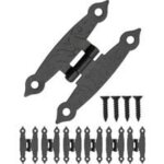 Lot de 6 charni�res m�talliques en m�tal patin� pour armoires, portes de placard, coffres, caisses style ...