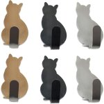 Lot de 6 crochets porte - serviettes en acier inoxydable pour petits chats, crochets muraux d�coratifs ...