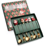 Lot de 6 cuill�res � caf� de no�l en acier inoxydable cuill�res � dessert de no�l cuill�res � caf� cuill�res ...