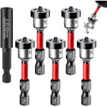 Lot de 6 embouts visseuse ph2 magn�tiques, 1 / 4  tige hexagonale porte - embouts cloison s�che avec ...