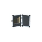 Lot de 6 forets à ailettes plaqués titane en valisette alu pour verre Lot de 6 forets à ailettes plaqués titane en valisette alu pour verre