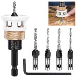 Lot de 6 foret bois, fraise bois avec but�e de profondeur / cl� hexagonale, fraises pour d�fonceuses ...