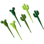 Lot de 6 fourchettes � fruits parti dessert cactus piques ap�ritif portable nourriture enfants b�tons ...
