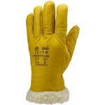 Lot de 6 - gants eurowinter islande - cuir de vachette pleine fleur jaune - fourrure synth�tique en polyamide ...