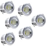 Lot de 6 mini spots encastrables au plafond led noirs mini spot led pour plafonnier d'armoire, 3 w, blanc ...