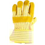 Lot de 6 paires de gants manutention docker cro�te vachette jaune - paume renfort fleur taille 10