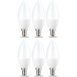 Lot de 6 petites ampoules led en forme de flamme culot edison � vis e14 5 w (�quivalent 40 w) blanc chaud ...