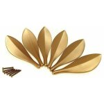 Lot de 6 poign�es de porte de placard en forme de feuille dor�e - style art d�co tendance