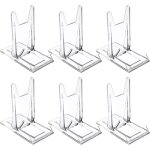 Lot de 6 pr�sentoirs en acrylique transparents et r�glables pour portefeuilles, sacs � main, livres, ...