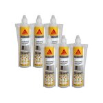 Lot de 6 r�sines de scellement chimique sika sika anchorfix 2 plus - gris - 300 ml