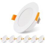 Lot de 6 spots led encastrables ultra - plats 230v 5w, plafonnier encastr�, spots led 3000k, spots de ...