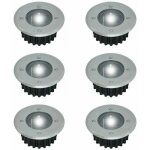 Lot de 6 spots led solaires encastrables au sol - ronds - diam�tre : 85 mm - ext�rieur r�sistant au pi�tement ...