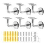 Lot de 6 supports de main courante en acier inoxydable - fixation murale - pour couloir - barre de support ...