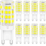Lot de 8 ampoules led g9, blanc froid 5 w 6000 k 500 lm �quivalent � une lampe halog�ne de 40 w, angle ...