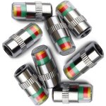 Lot de 8 bouchons de valve avec indicateur de pression des pneus de re 3 co