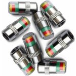 Lot de 8 bouchons de valve avec indicateur de pression des pneus de voiture 3 couleurs