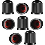 Lot de 8 bouchons de valve de pneu en plastique avec joint pour suv, moto, camion, moto, noir
