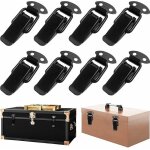 Lot de 8 boucles � bascule en acier inoxydable pour bo�tes � outils, tiroirs, armoires (noir)