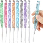 Lot de 8 crochets ergonomiques en plastique, antid�rapants, 2, 5 mm � 6 mm, pour tricot, couvertures, ...