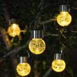Lot de 8 lustres solaires � led en forme de boule de verre, �clairage d'ext�rieur en rotin, lumi�res ...