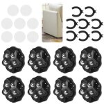 Lot de 8 roulettes � billes robustes, roulettes � rouleaux solides auto - adh�sives � 360 degr�s pour ...