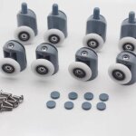 Lot de 8 roulettes pour porte de douche (25 mm)