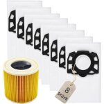 Lot de 8 sacs 2. 863 - 314. 0 pour aspirateur karcher kfi 357 wd2 plus, wd3s, wd3s v, se 4001, se 4002, ...