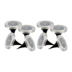 Lot de 8 spots solaires ronds decky argent acier inoxydable d12cm Lot de 8 spots solaires ronds decky argent acier inoxydable d12cm