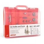 Lot d'ampoules et de fusibles, 18 pi�ces h1 + h7, amio - 01498