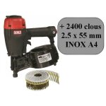 Lot bardage senco s65cnp cloueur + 2450 clous 2. 5 x 55 mm inox a4